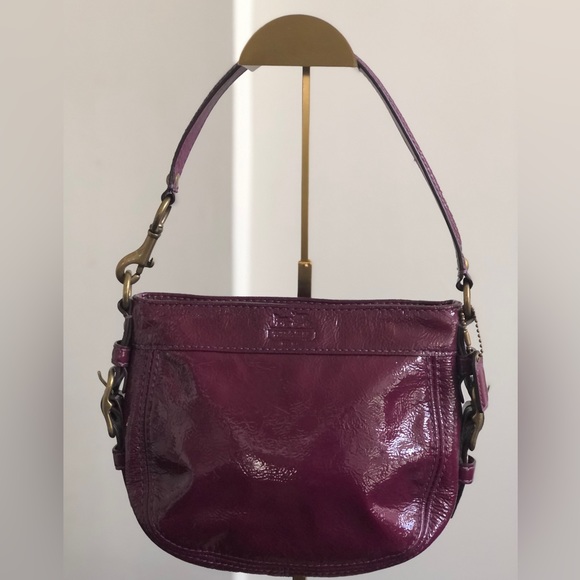 Purple Cranberry Coach Patent Leather Mini Bag - Picture 12 of 16